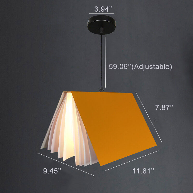 Fliegendes Buch 1-Licht Metall PVC Buchschirm Pendelleuchte 