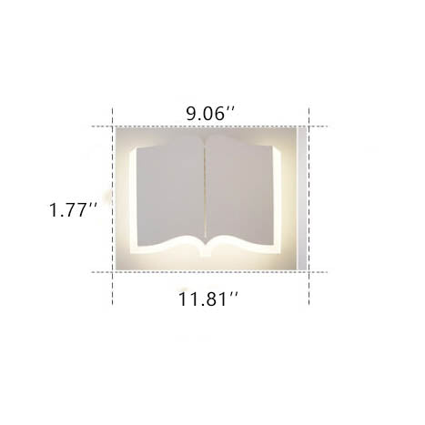 Minimalist Book Shape Iron 1-Light LED Wall Sconce Lamp