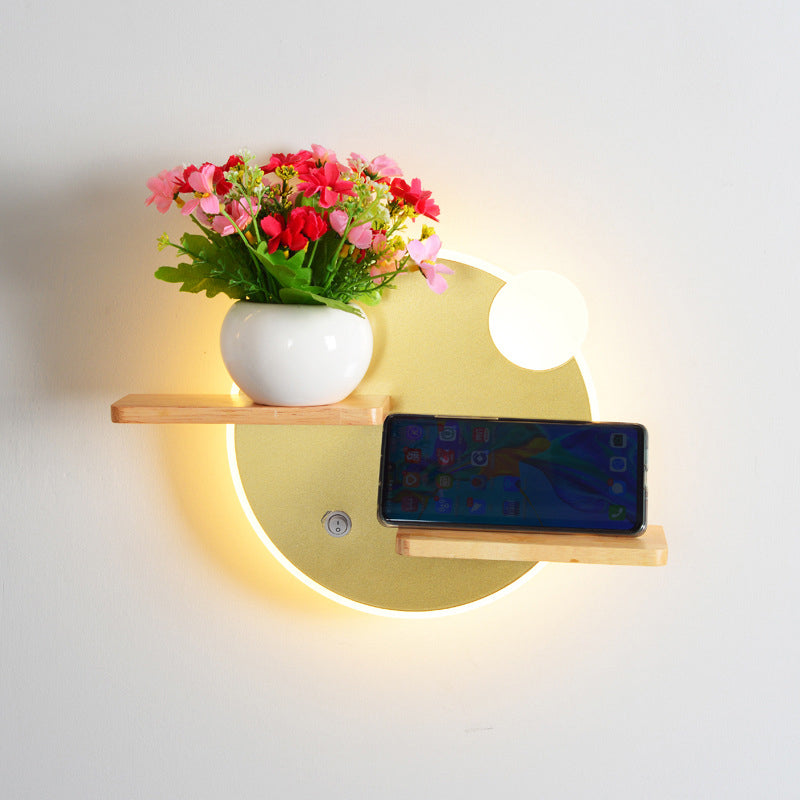 Support de téléphone acrylique moderne LED applique murale créative 