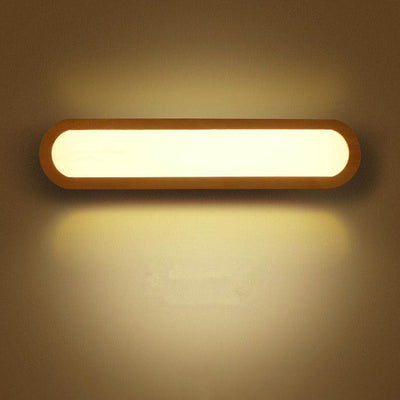 Nordic Solid Wood Long Bar 1-Light LED Wall Sconce Lamp