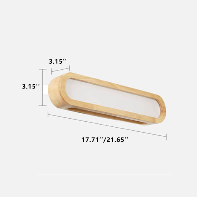 Lámpara de Aplique de Pared LED de 1 Luz de Barra Larga de Madera Maciza Nórdica 