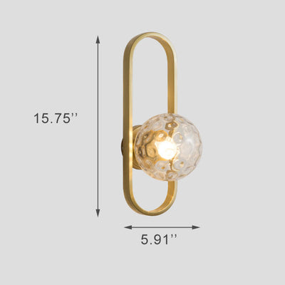 Circle Ring Glass Ball 1-Light Armed Sconce Lamp 2 Design