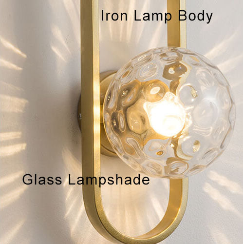 Circle Ring Glass Ball 1-Light Armed Sconce Lamp 2 Design