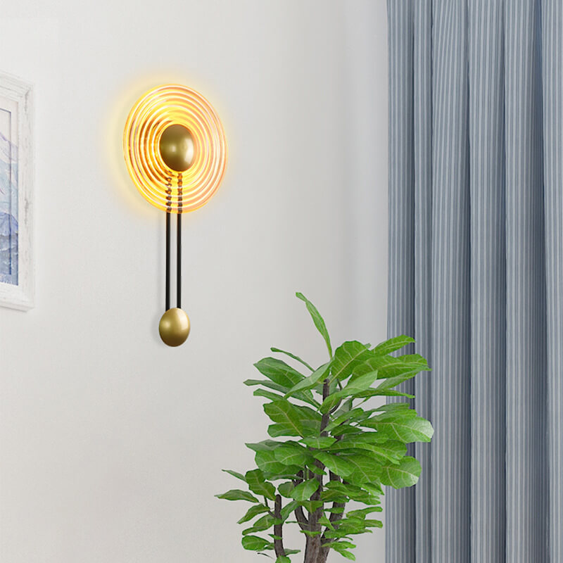 Modern 1-Light Circle LED Armed Sconce Lamp