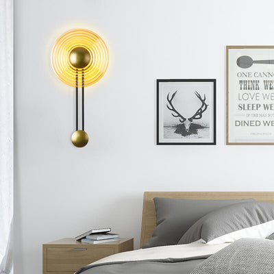 Modern 1-Light Circle LED Armed Sconce Lamp