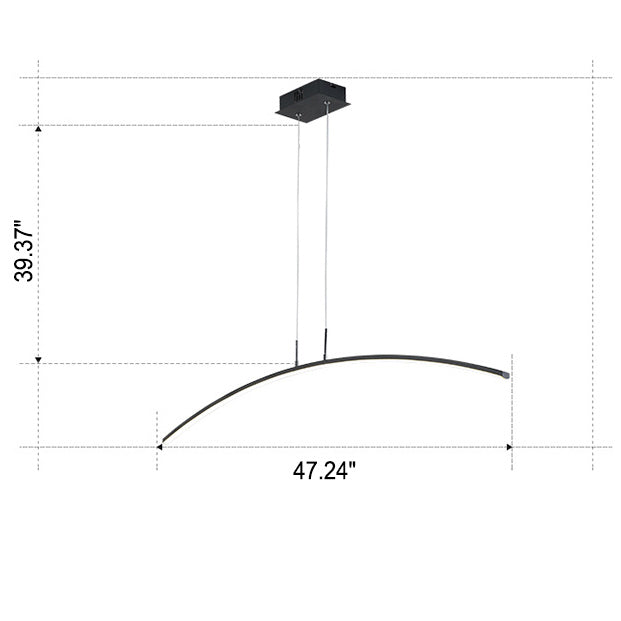 الثريا ذات القوس البسيط الاسكندنافي LED الخطي 