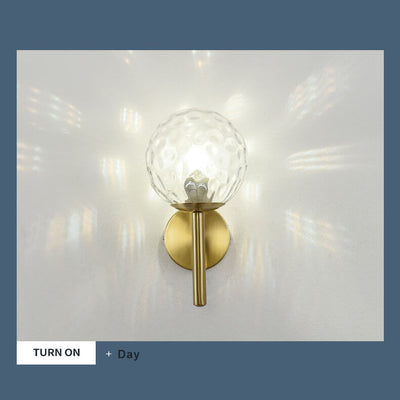 Modern Glass Ball 1-Light  Globe Arm Sconce Lamp