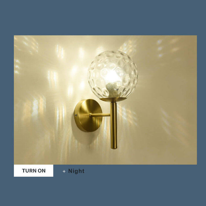 Modern Glass Ball 1-Light  Globe Arm Sconce Lamp