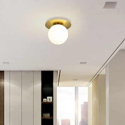 Modern Globe 1-Light Semi-Flush Mount Lighting