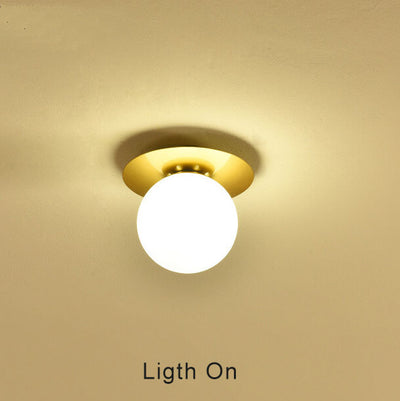 Modern Globe 1-Light Semi-Flush Mount Lighting