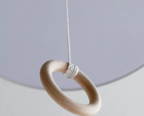 Iluminación colgante de metal cónico de 1 luz Macarons modernos con anillo de tirón 