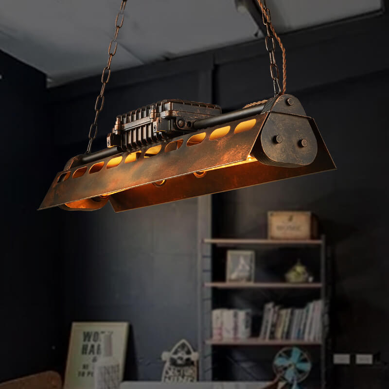 Industrielle Metallrost 4-Licht Lineare Kronleuchter 