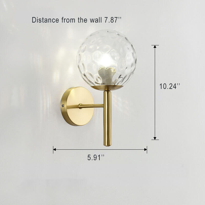 Modern Glass Ball 1-Light  Globe Arm Sconce Lamp