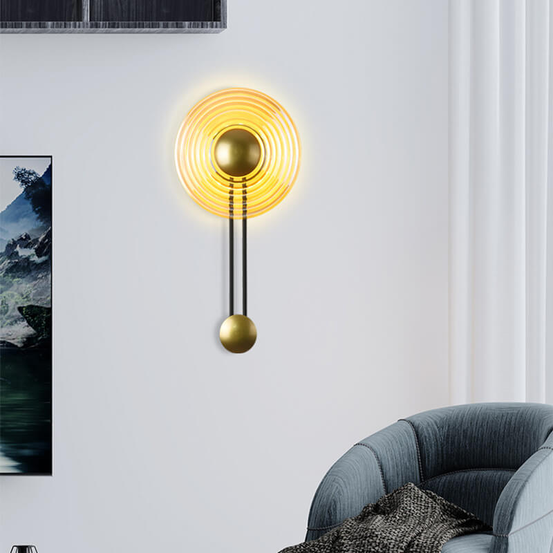 Modern 1-Light Circle LED Armed Sconce Lamp