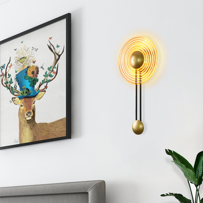 Modern 1-Light Circle LED Armed Sconce Lamp