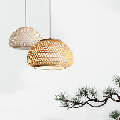 Bamboo Weaving 1-Light Chinese Elements  LED Pendant Light