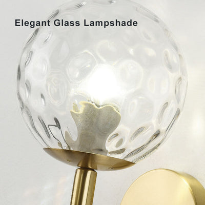 Modern Glass Ball 1-Light  Globe Arm Sconce Lamp