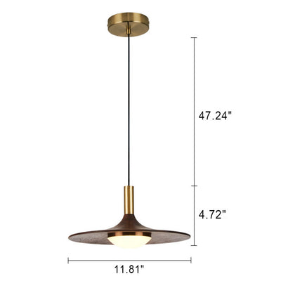 Modern Black Walnut LED Pendant Light