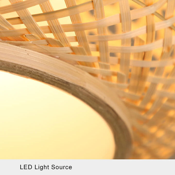 Bamboo Weaving 1-Light Chinese Elements  LED Pendant Light