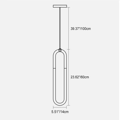 Modern Round Tube Glass Paperclip 1-Light Pendant Light