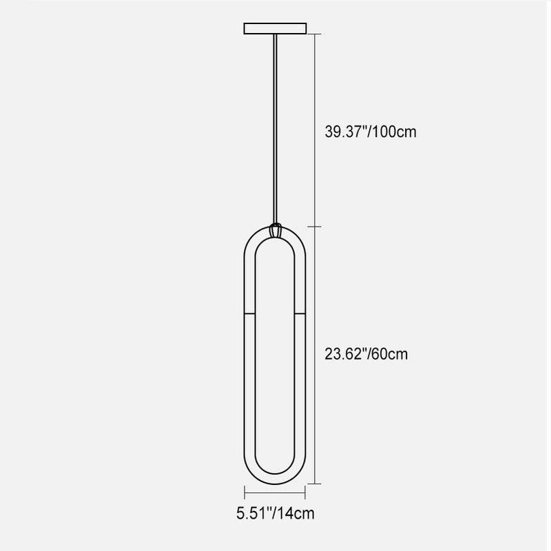 Modern Round Tube Glass Paperclip 1-Light Pendant Light