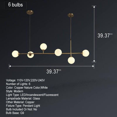 Modern Glass Ball 5-6-Light Chandeliers