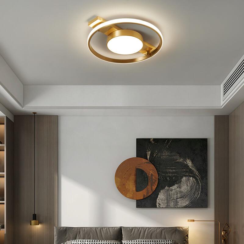 Modern 1-Light Two Circle LED Flush Mount Lighting