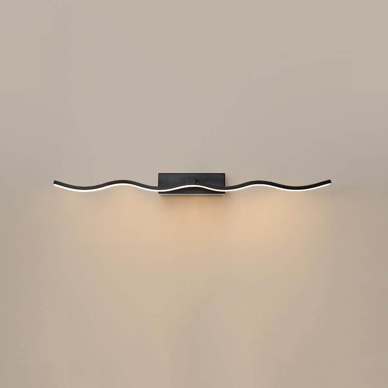 Modern Waves 1-Light LED Mirror Front Wall Sconce Lamp