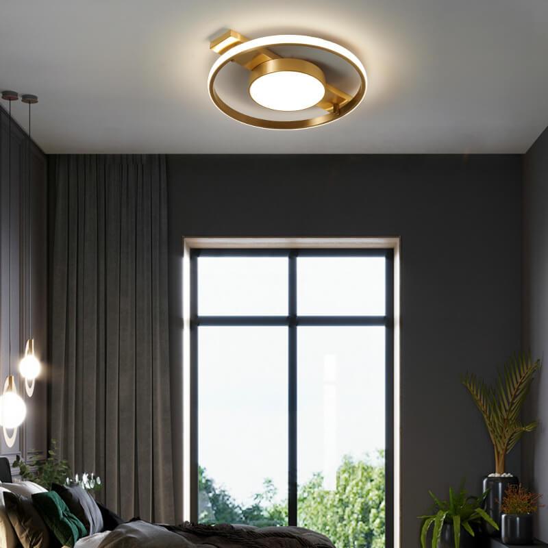 إضاءة حديثة بلمبة واحدة LED بتصميم دائرتين مُثبتة في السقف 