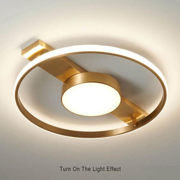 إضاءة حديثة بلمبة واحدة LED بتصميم دائرتين مُثبتة في السقف 