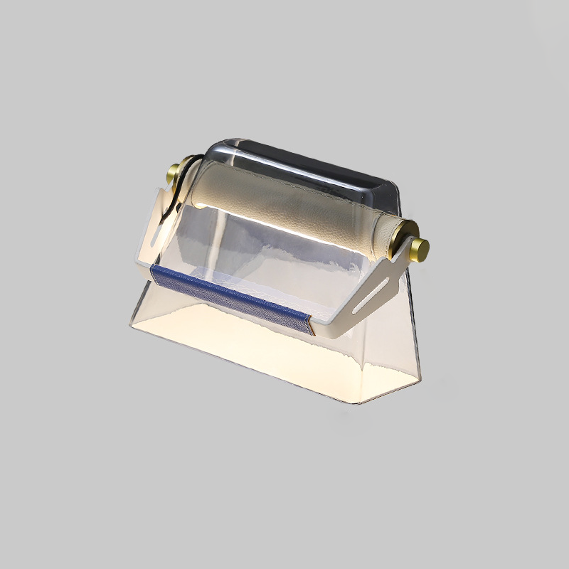 Moderne Art Deco Glas Handtaschenform Eisen LED Tischlampe für das Schlafzimmer 