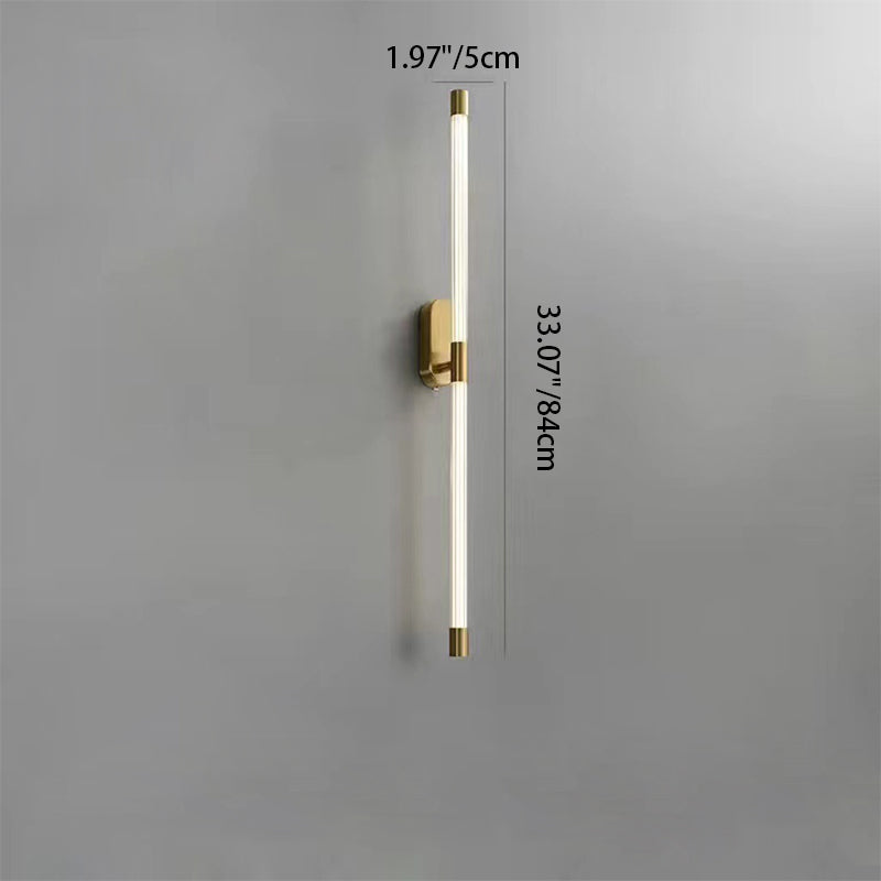 Modern Luxury Electroplated Iron Straight Line LED Wall Sconce Lamp For Bedroom