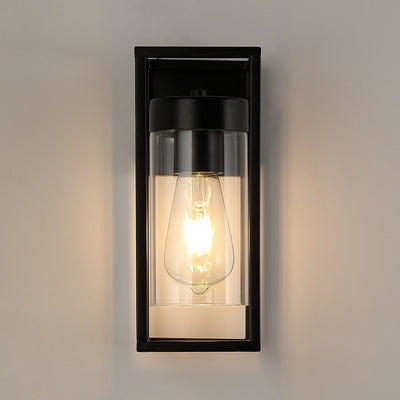 Simple Glass 1-Light Square Shaped Sconce Lamp