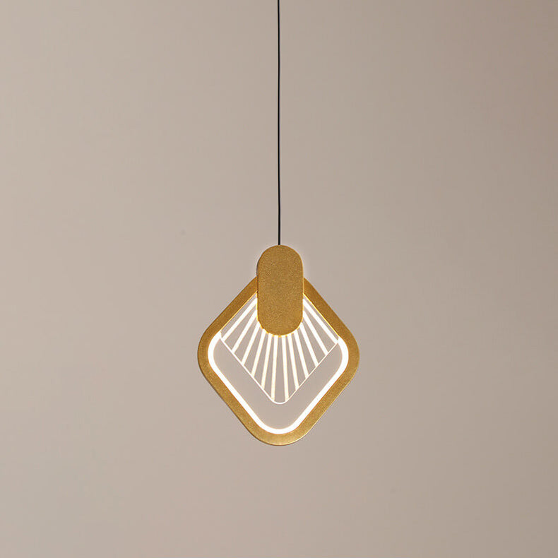 Nordic Simple Square/Round Scallop Pattern Design LED Pendant Light