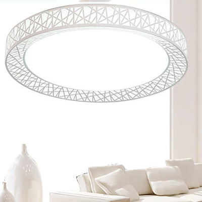 Modern Creative Round Bird's Nest Iron LED Flush Mount Ceiling Light