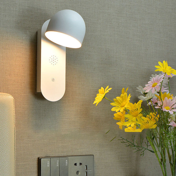 Lampe murale LED en acrylique avec contrôle vocal et tête ronde de couleur unie moderne 