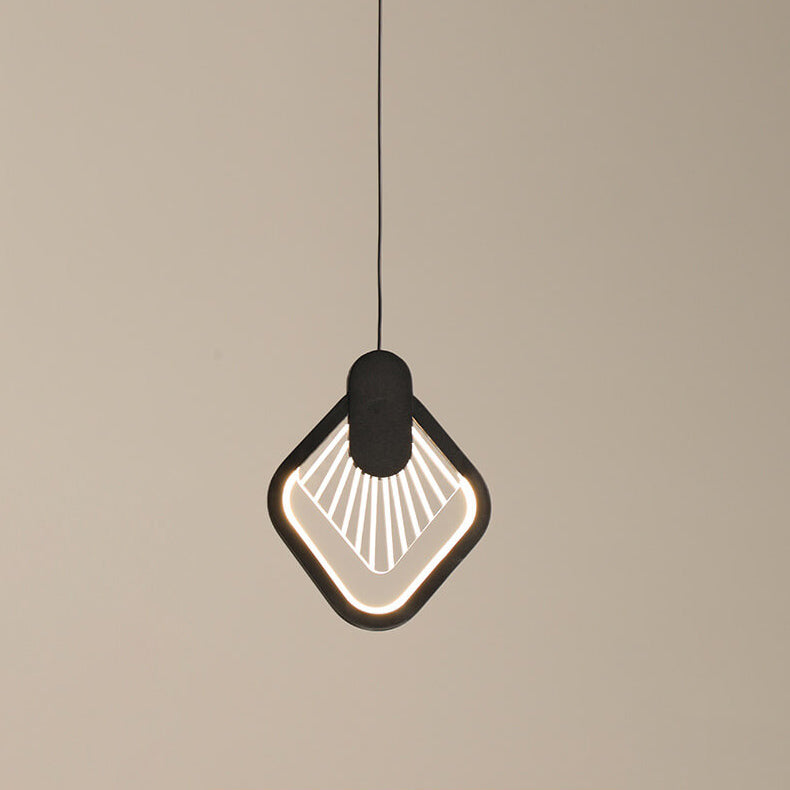 Nordic Simple Square/Round Scallop Pattern Design LED Pendant Light
