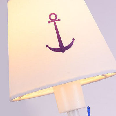 Cartoon Creative Rudder Fabric 1-Light Kids Wall Sconce Lamp