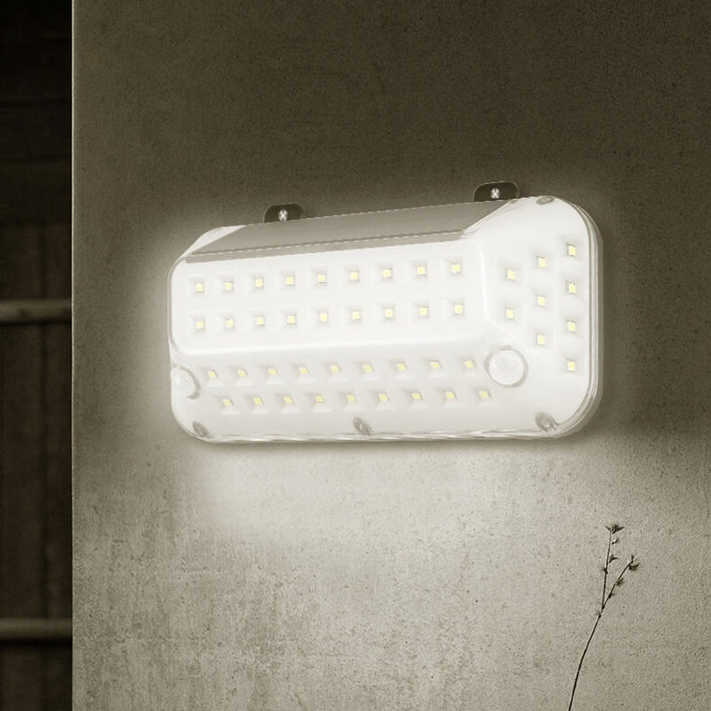 Lampe solaire extérieure à quatre côtés avec capteur humain, applique murale de jardin extérieure 