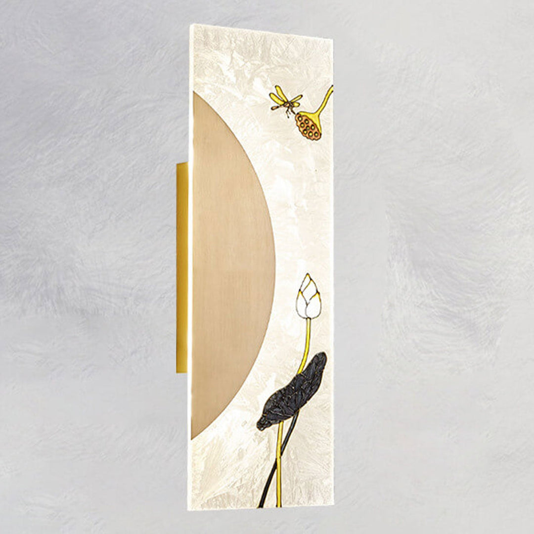 Nouveau style chinois applique murale LED design ultra-mince en cuivre complet 