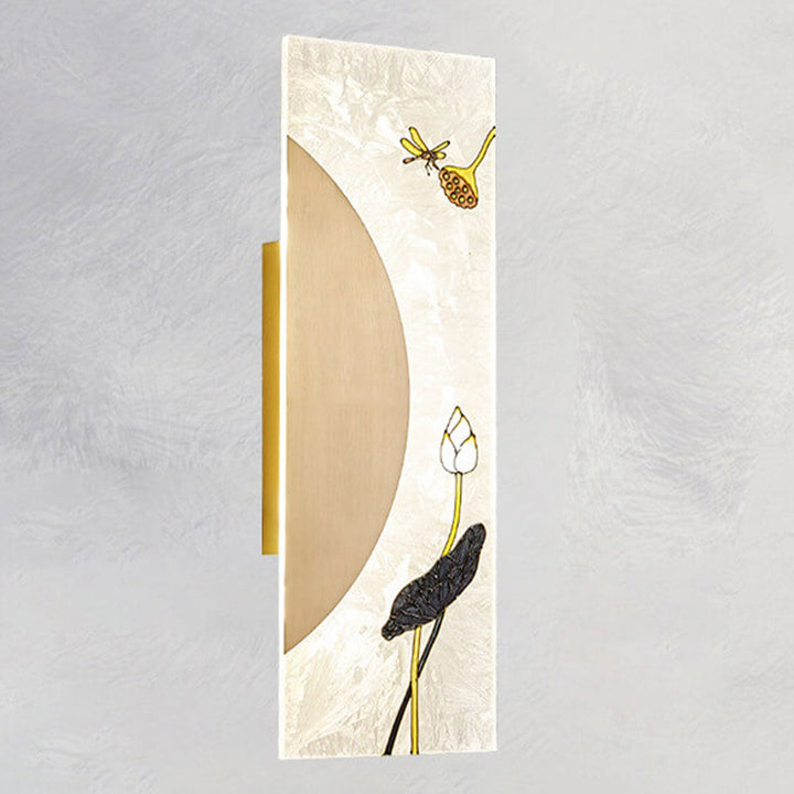 Nouveau style chinois applique murale LED design ultra-mince en cuivre complet 