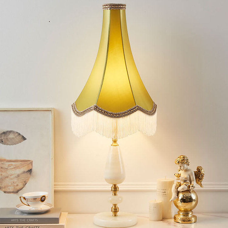 Lampe de Table à Franges Rétro Française en Cuivre à 1 Lumière 
