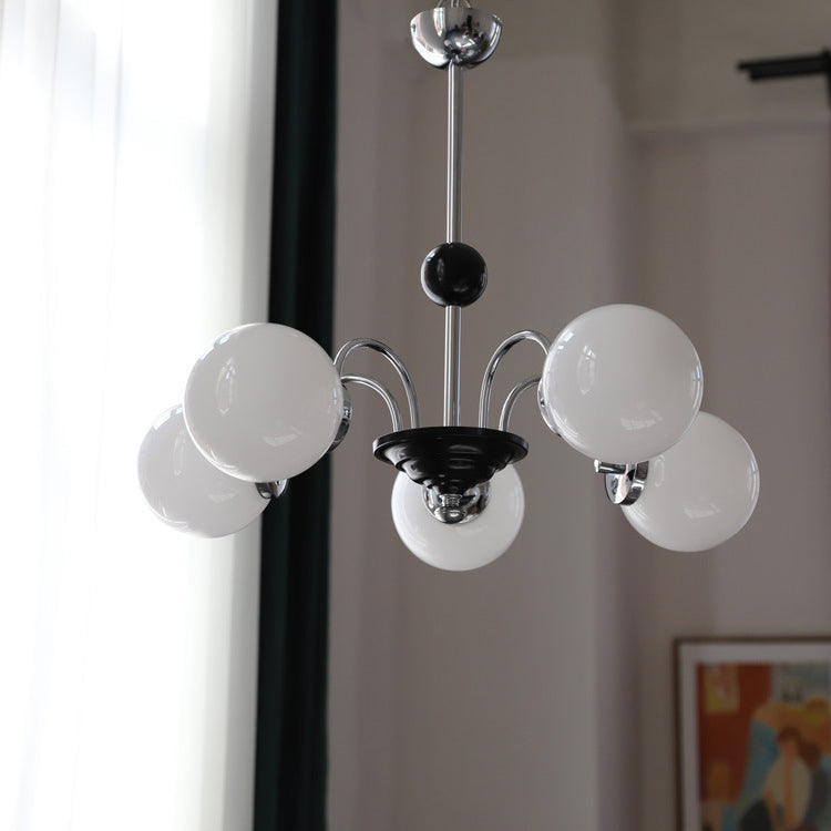 Lustre en verre cuivre traditionnel français Orb 3/4/5 lumières pour salon 