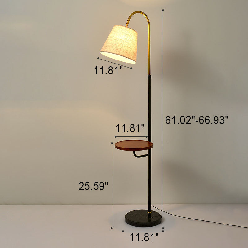 Nordic Light Luxus-Plissee-Stoff-Marmor-Stehlampe mit 1 Licht