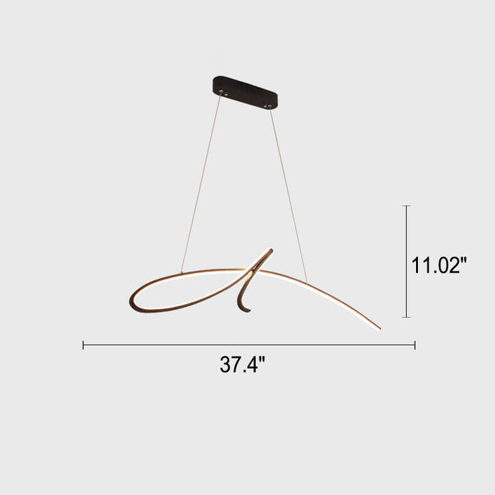 Lámpara de Araña LED de Línea de Arco Minimalista Moderna de Aluminio para Isla 