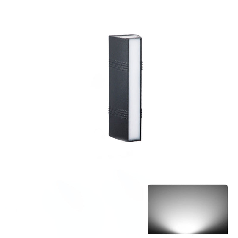 Applique murale extérieure LED lumineuse rectangulaire simple nordique haut et bas 