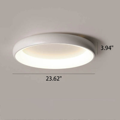 Modern Minimalist Round Aluminum Acrylic LED Flush Mount Ceiling Light