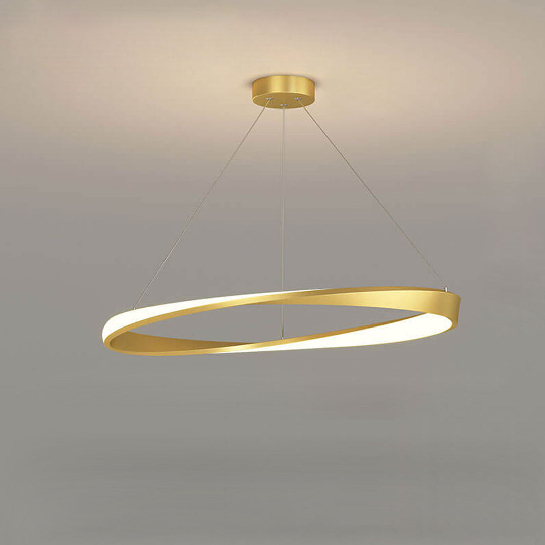 Lámpara colgante LED redonda de aluminio de lujo nórdico 