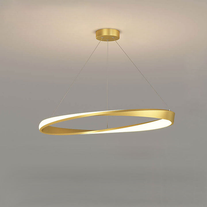 Lámpara colgante LED redonda de aluminio de lujo nórdico 