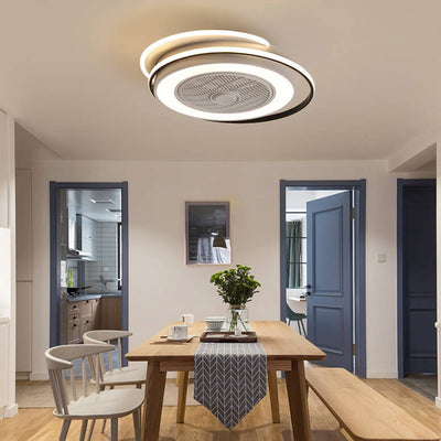 Nordic Creative Circles LED Invisible Flush Mount Ceiling Fan Light